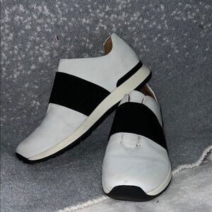 Vionic White and Black Slip-On Sneakers